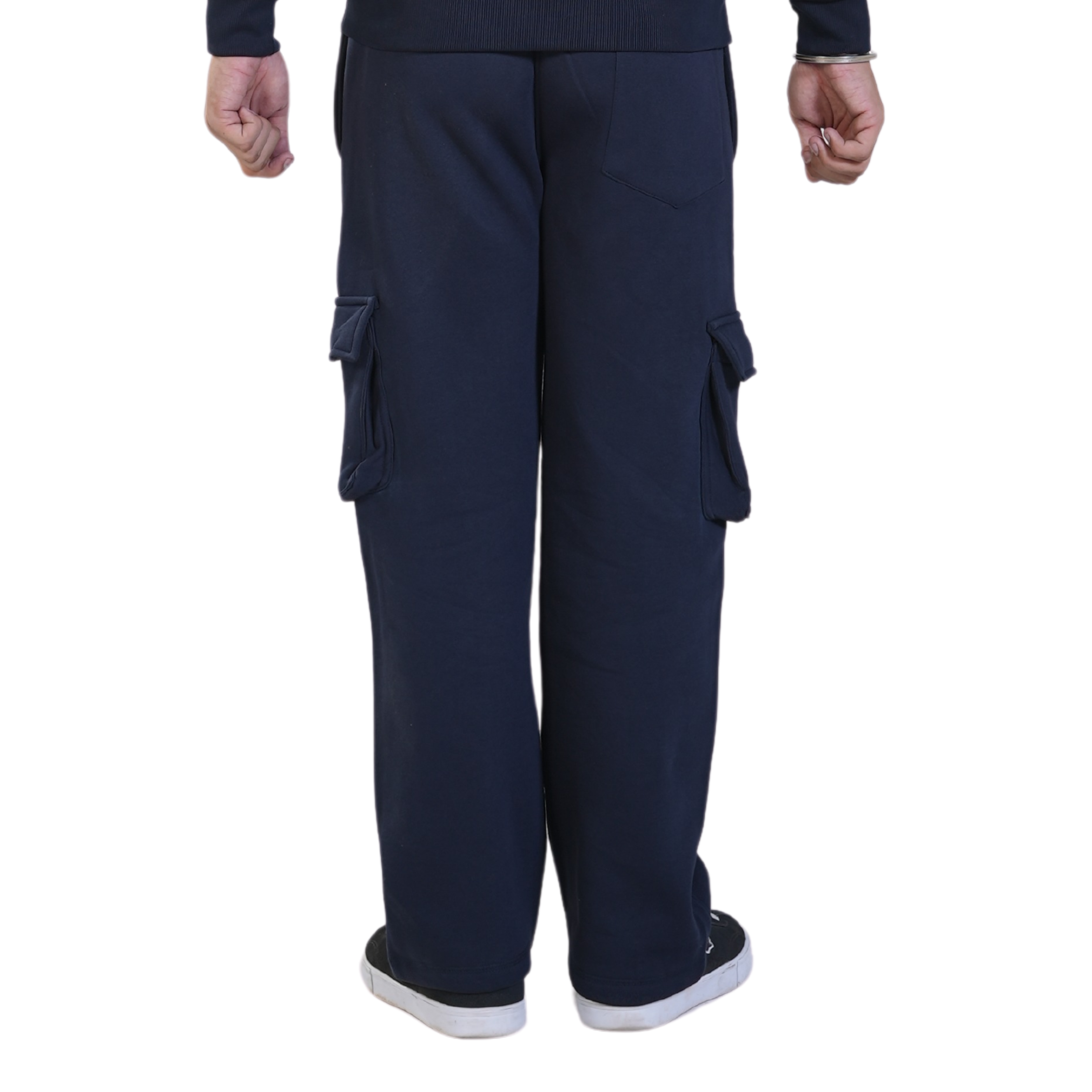 Cuffs Premium Men's Cargo Lower – Navy | 100% Cotton Fleece, Functional and Stylish