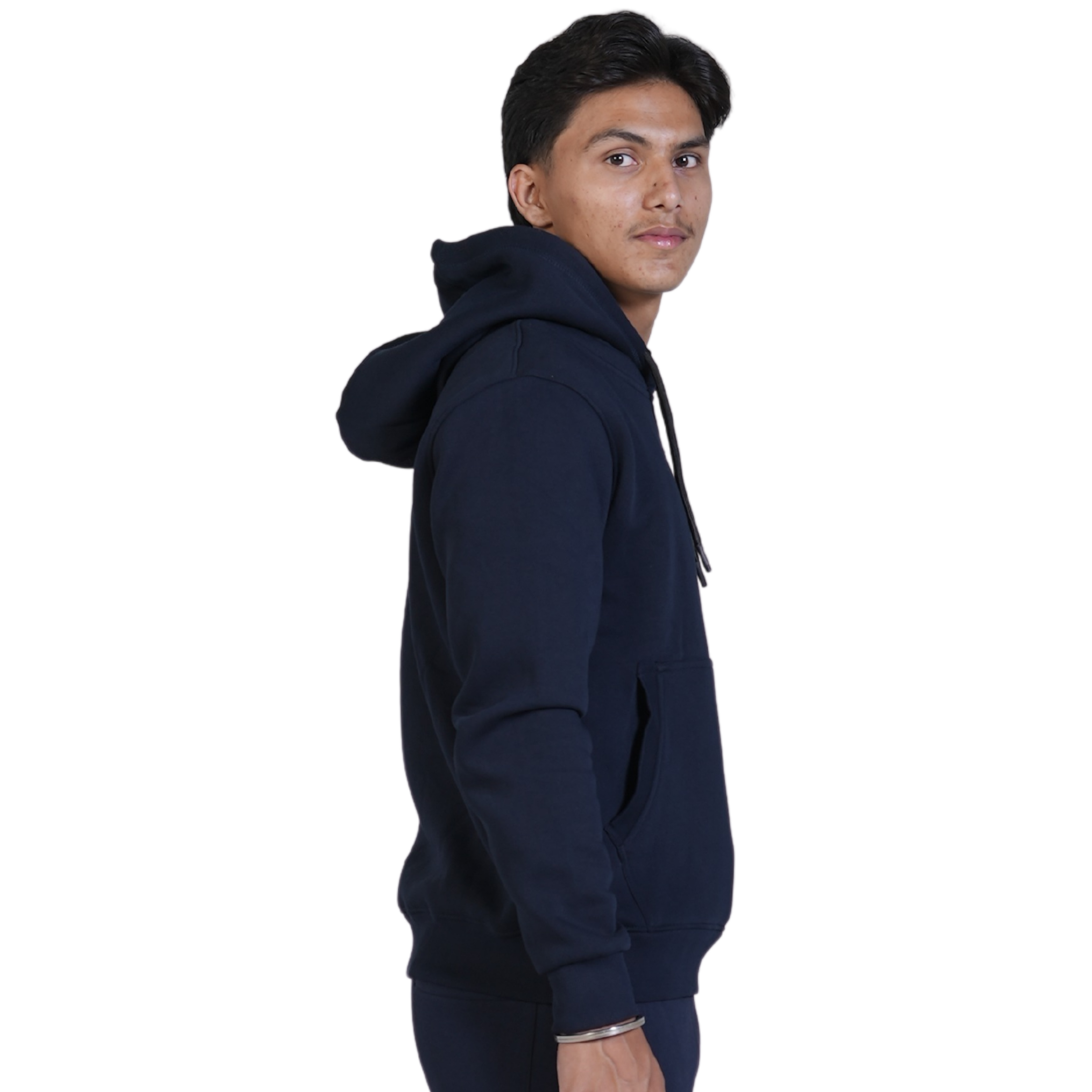 Cuffs Premium Men's Hoodie – Navy | 100% Cotton Fleece, Warm and Stylish