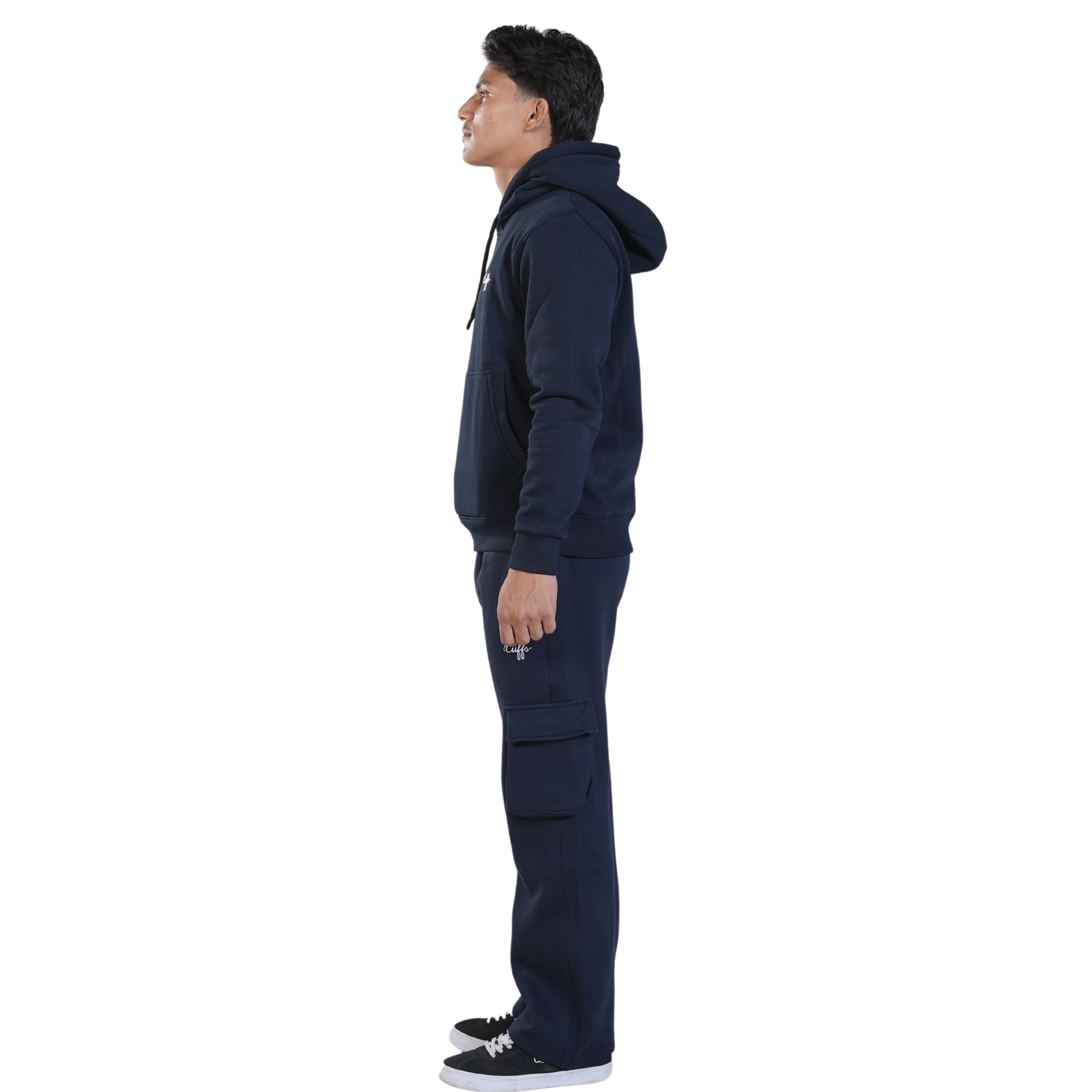 Cuffs Premium Men's Cargo Lower – Navy | 100% Cotton Fleece, Functional and Stylish