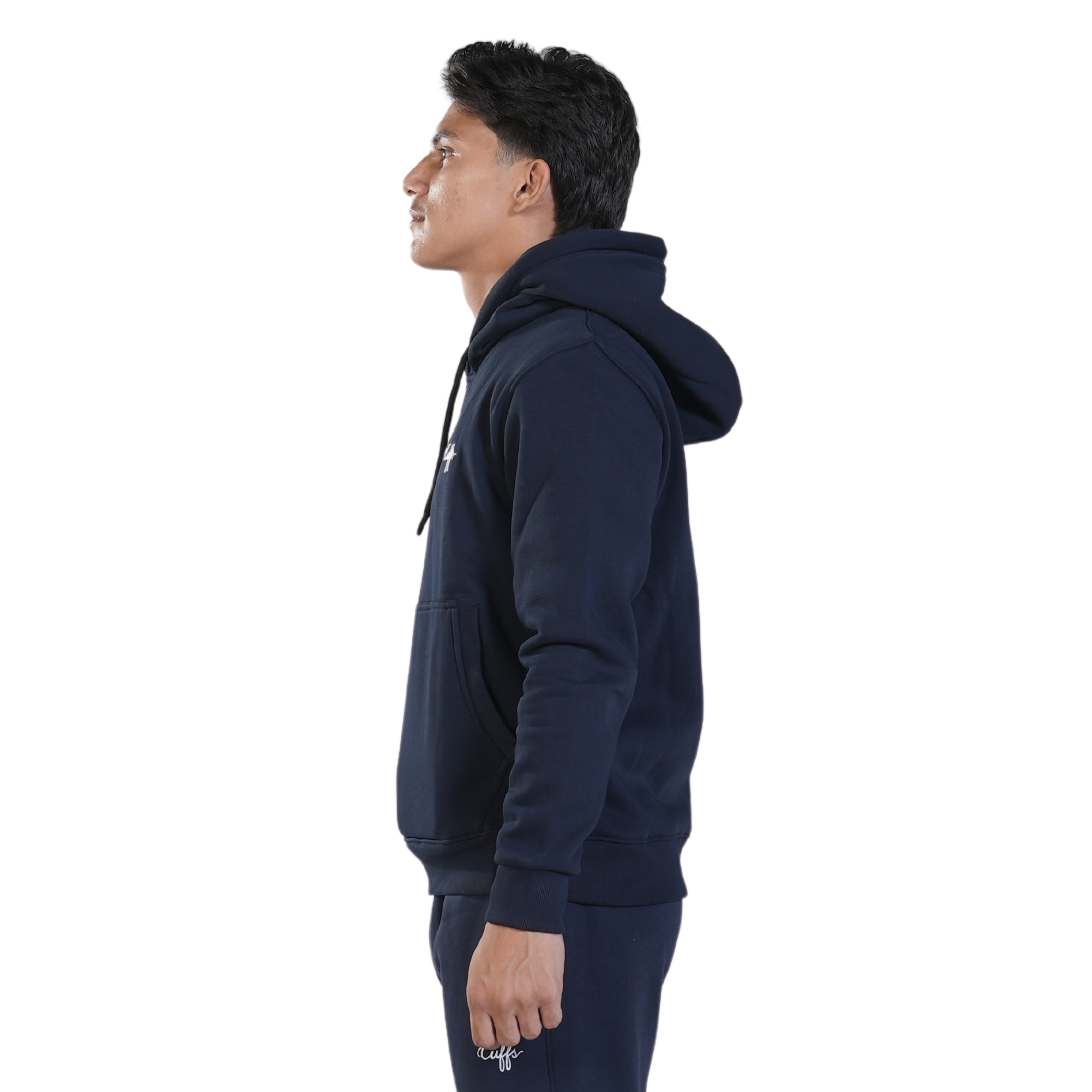 Cuffs Premium Men's Hoodie – Navy | 100% Cotton Fleece, Warm and Stylish