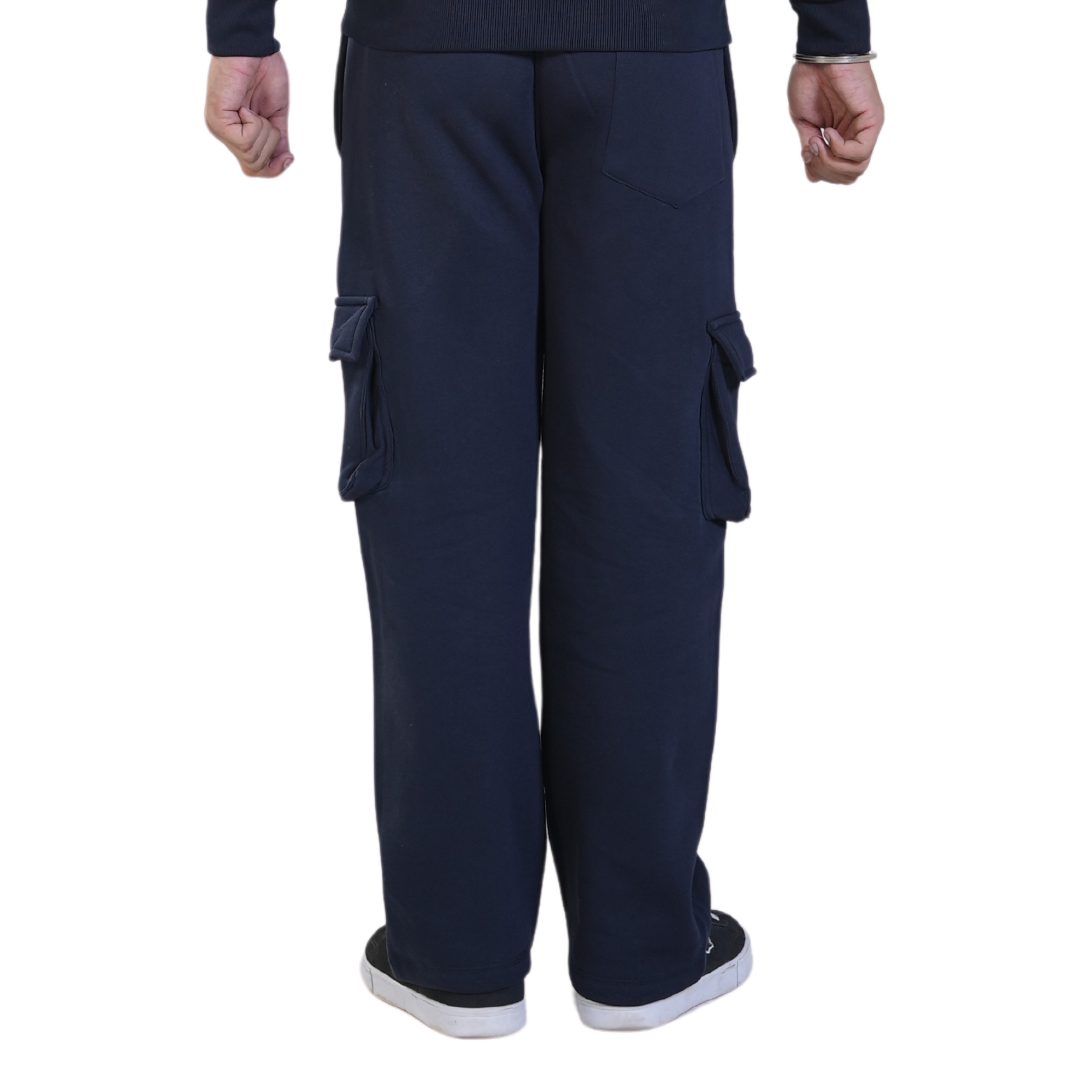 Cuffs Premium Men's Cargo Lower – Navy | 100% Cotton Fleece, Functional and Stylish
