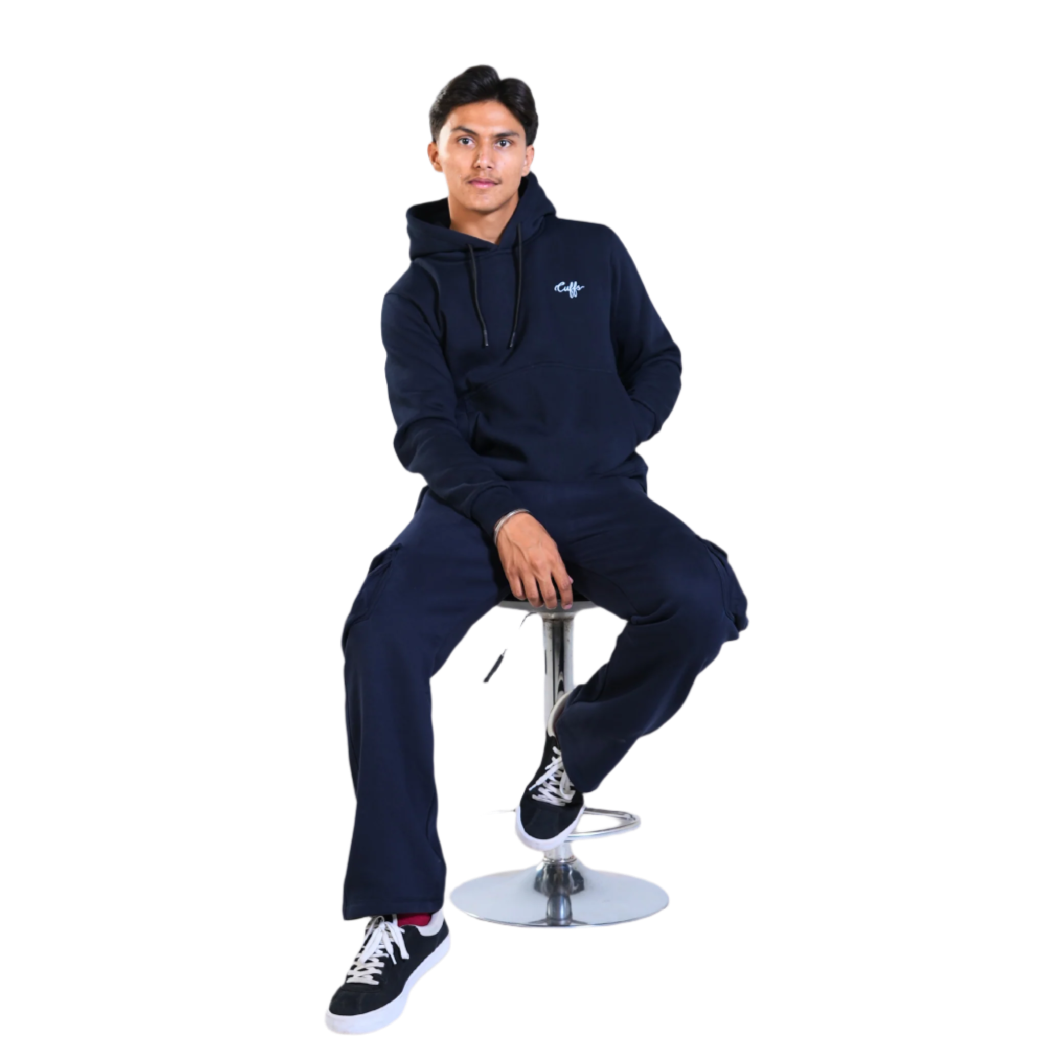 Cuffs Premium Men's Cargo Lower – Navy | 100% Cotton Fleece, Functional and Stylish