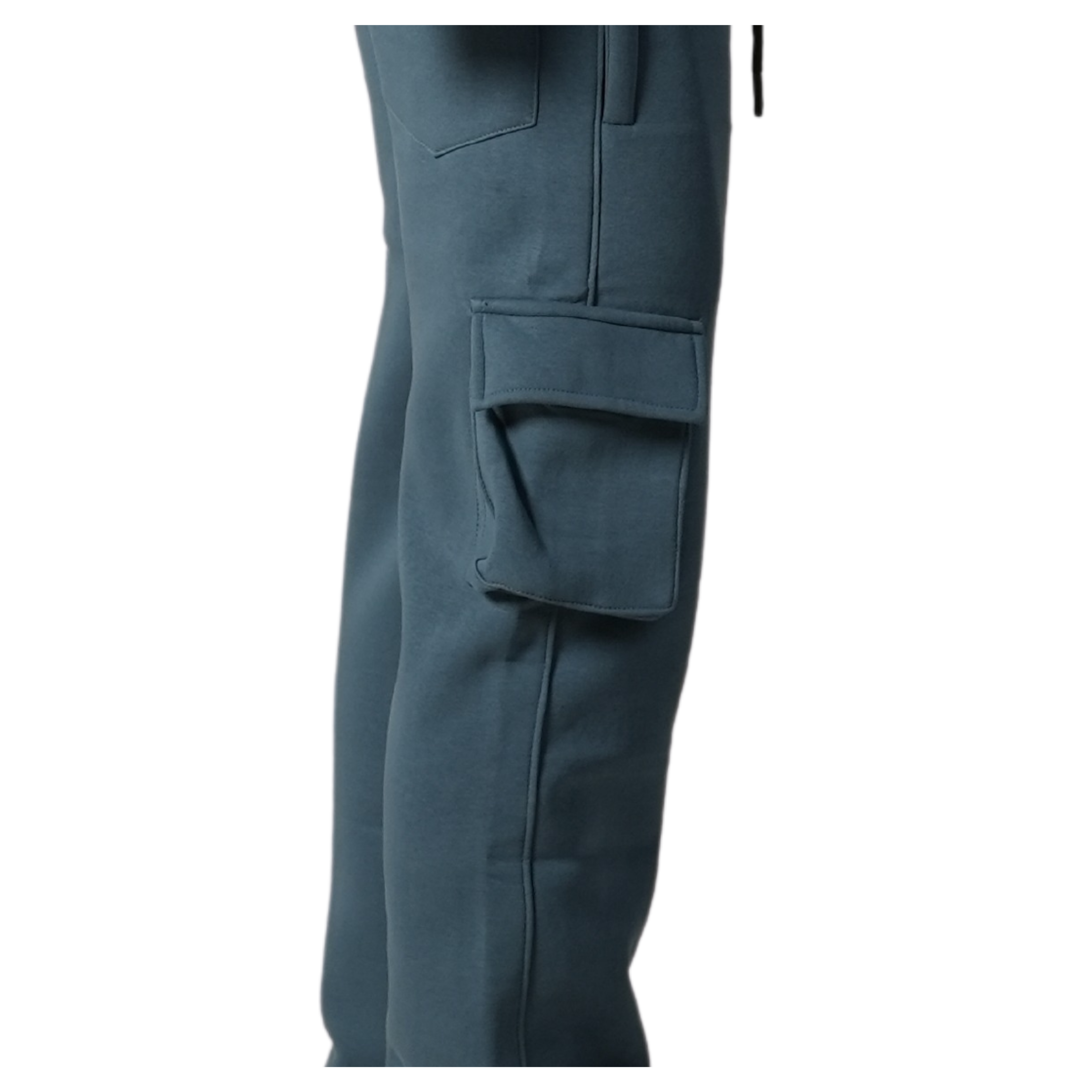 Cuffs Premium Men's Cargo Lower – Dusty Blue | 100% Cotton Fleece, Functional and Stylish