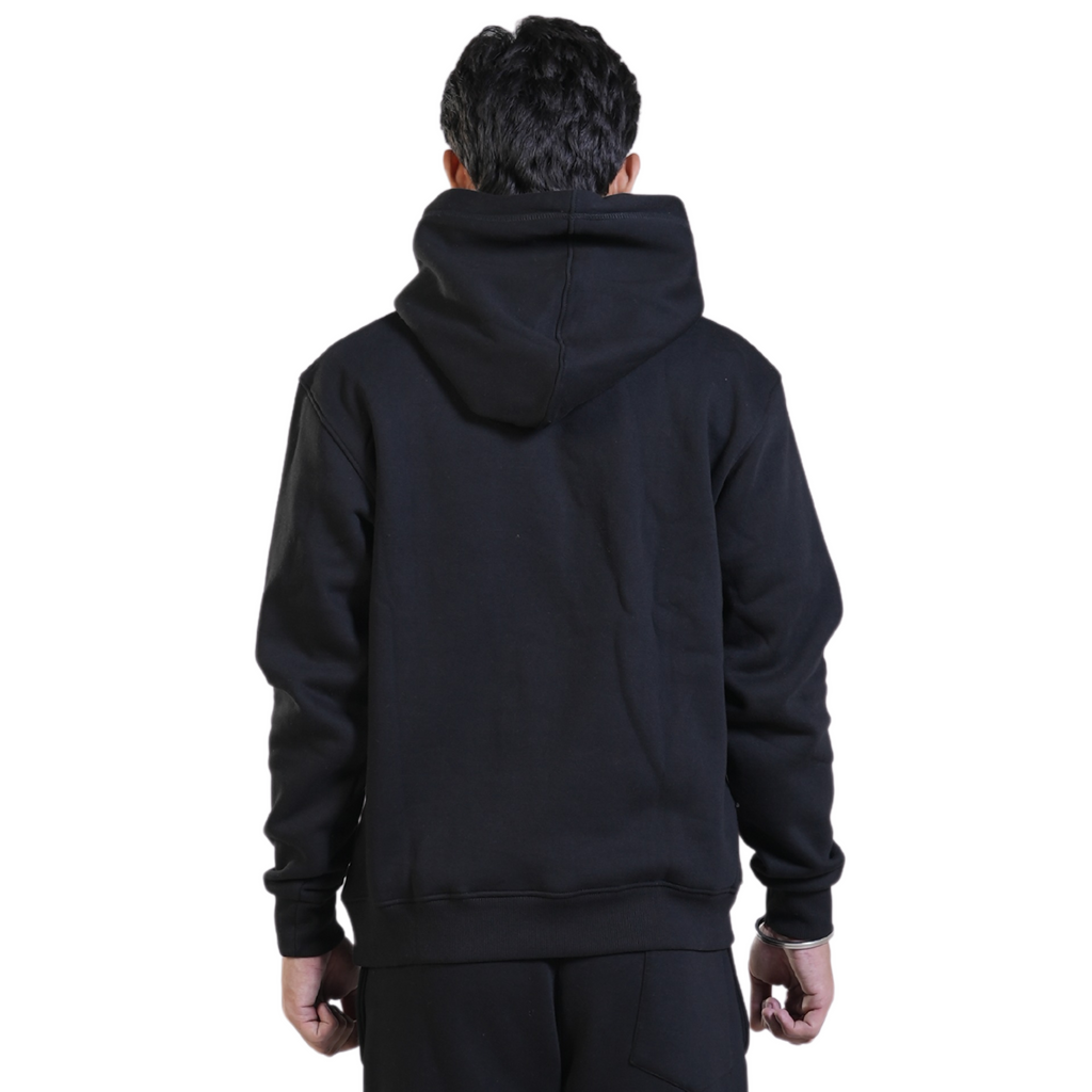 Cuffs Premium Men's Hoodie – Black | 100% Cotton Fleece, Warm and Stylish