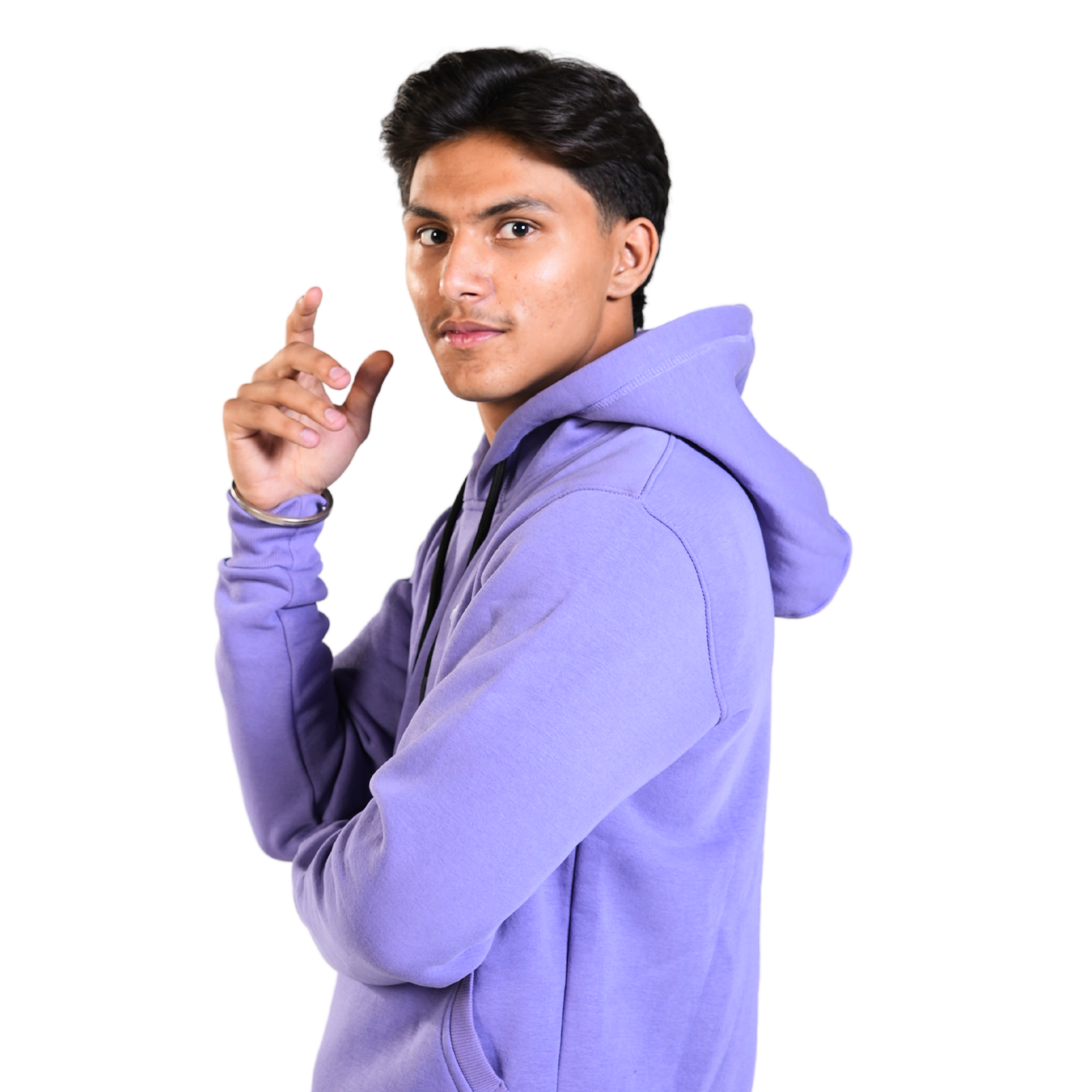 Cuffs Premium Men's Hoodie – Lavender | 100% Cotton Fleece, Warm and Stylish