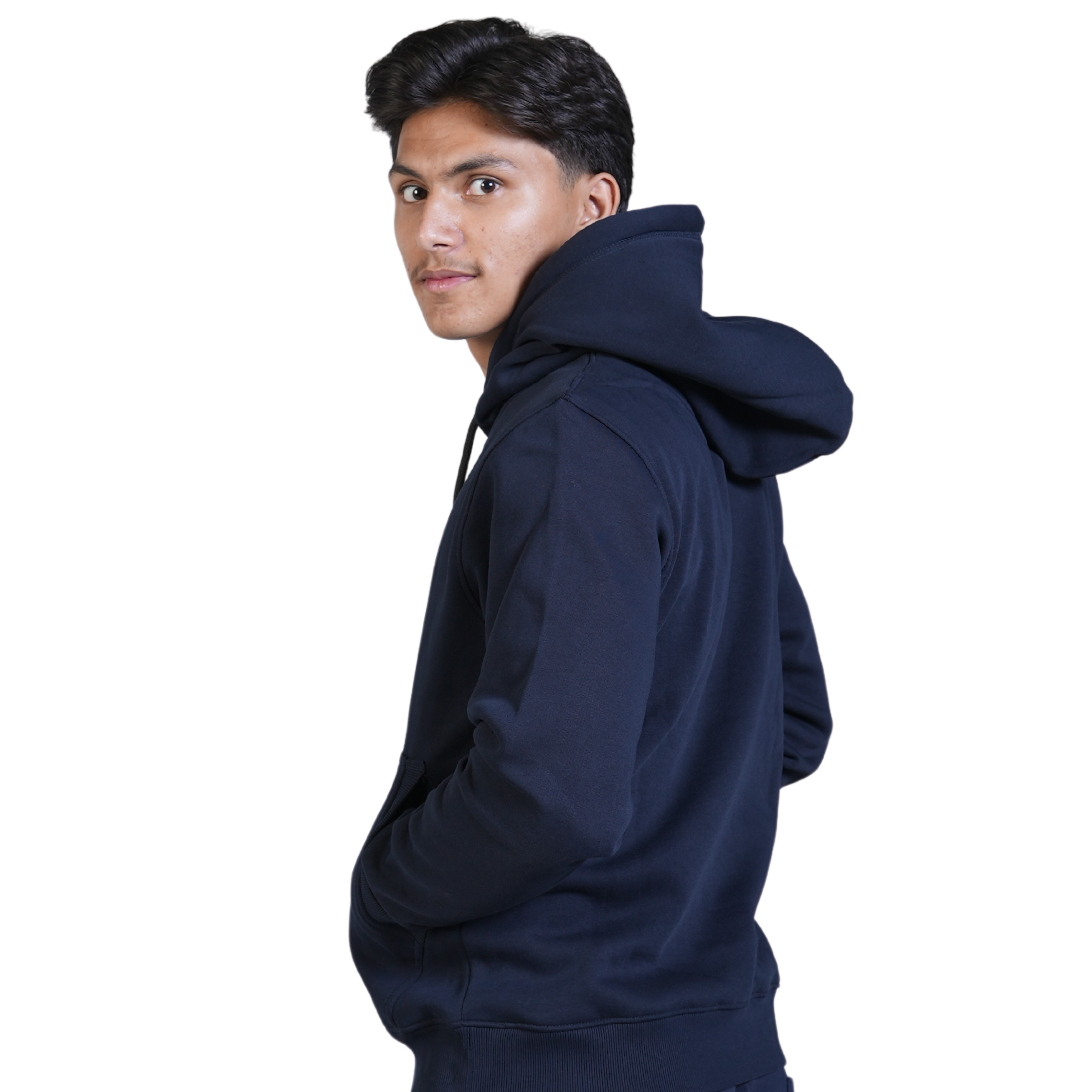 Cuffs Premium Men's Hoodie – Navy | 100% Cotton Fleece, Warm and Stylish