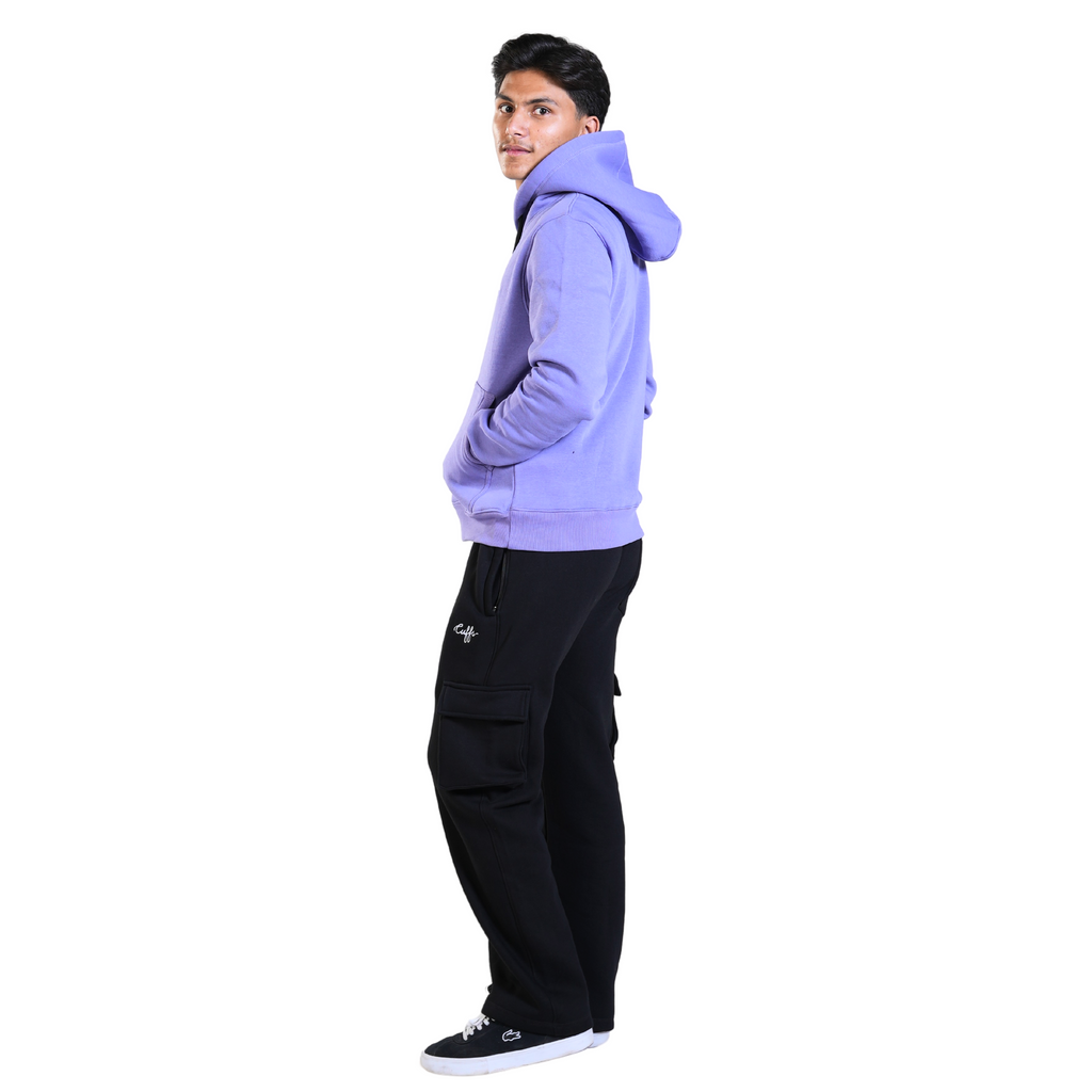 Cuffs Premium Men's Hoodie – Lavender | 100% Cotton Fleece, Warm and Stylish